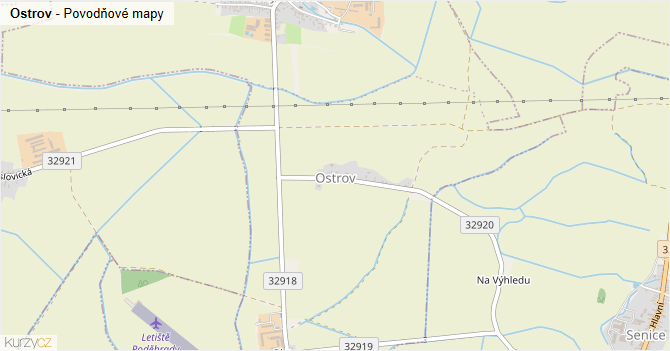 Ostrov - záplavové mapy stoleté vody