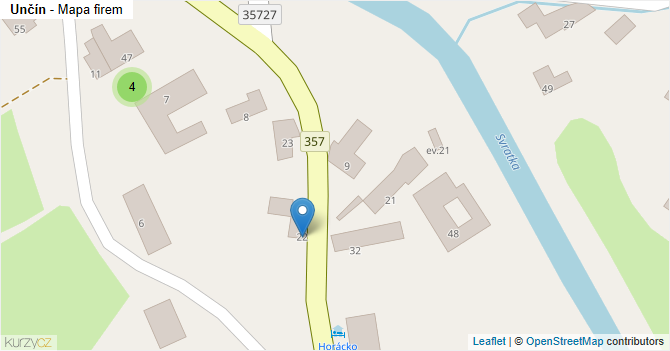 Unčín - mapa firem