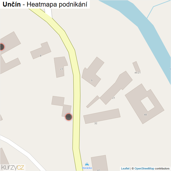 Mapa Unčín - Firmy v obci.