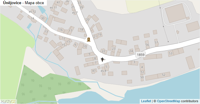 Únějovice - mapa obce