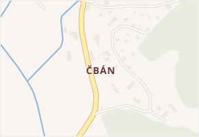 Čbán v obci Úněšov - mapa části obce