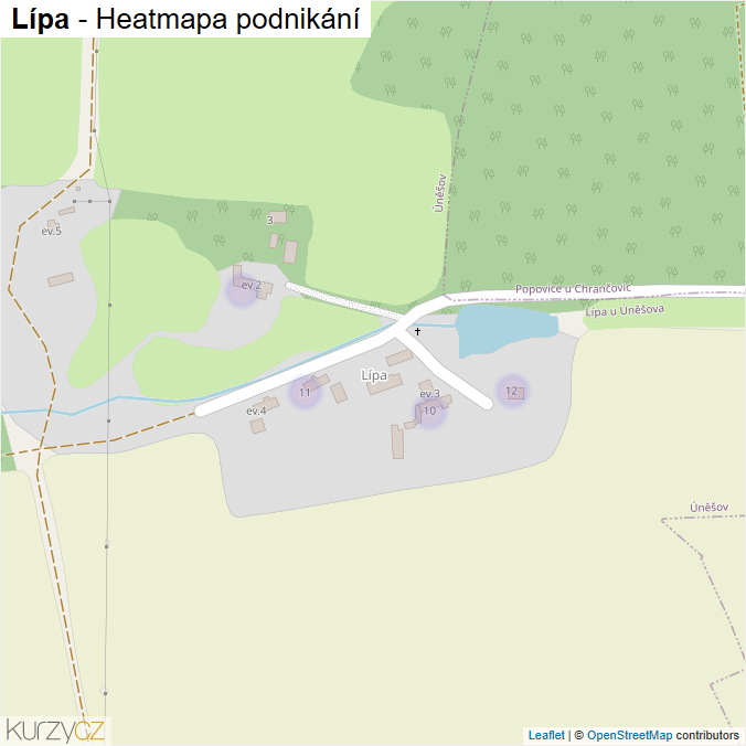 Mapa Lípa - Firmy v části obce.