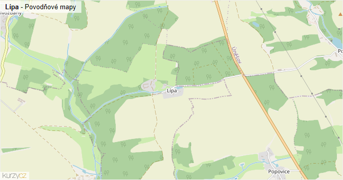 Lípa - záplavové mapy stoleté vody