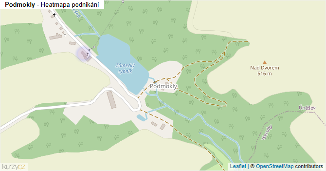 Podmokly - mapa podnikání