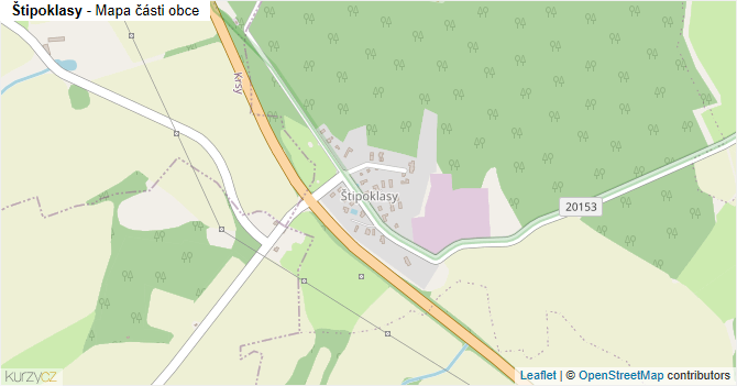 Štipoklasy - mapa části obce