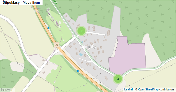Štipoklasy - mapa firem