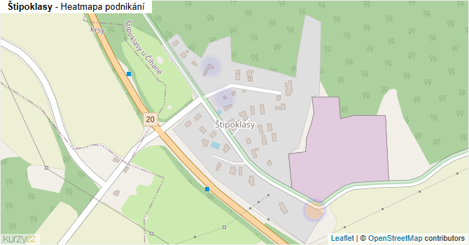 Štipoklasy - mapa podnikání