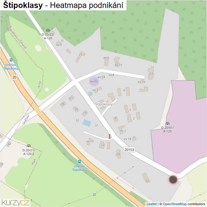 Mapa Štipoklasy - Firmy v části obce.