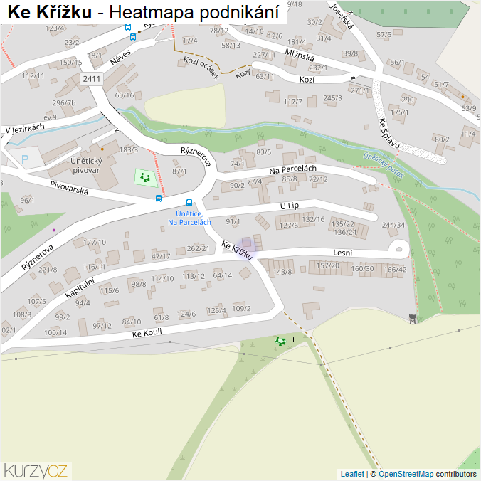 Mapa Ke Křížku - Firmy v ulici.
