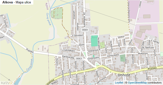 Alšova - mapa ulice