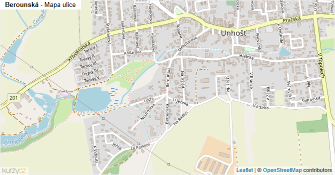 Berounská - mapa ulice