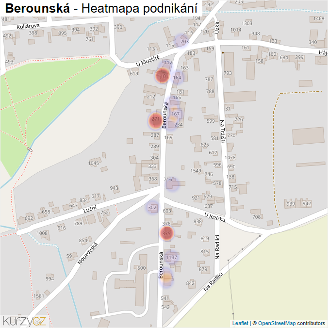 Mapa Berounská - Firmy v ulici.