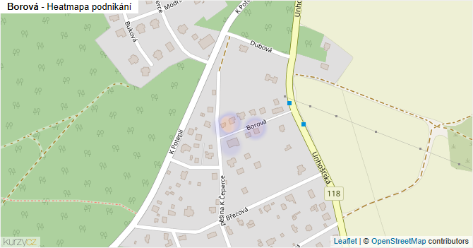 Borová - mapa podnikání