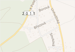 Březová v obci Unhošť - mapa ulice