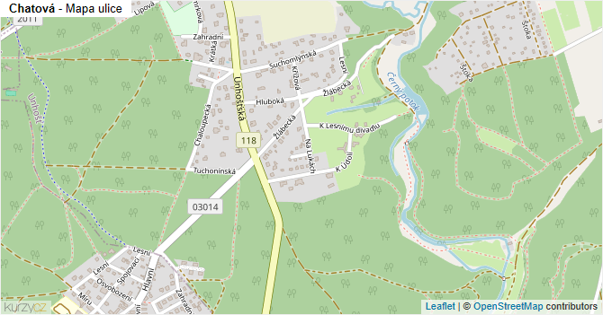 Chatová - mapa ulice