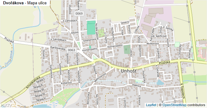 Dvořákova - mapa ulice