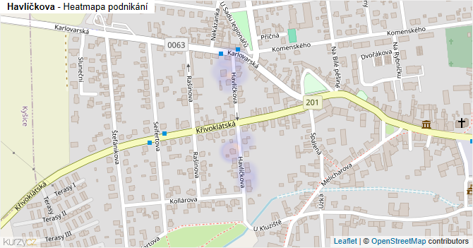 Havlíčkova - mapa podnikání