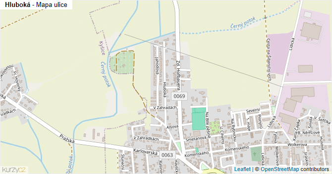 Hluboká - mapa ulice