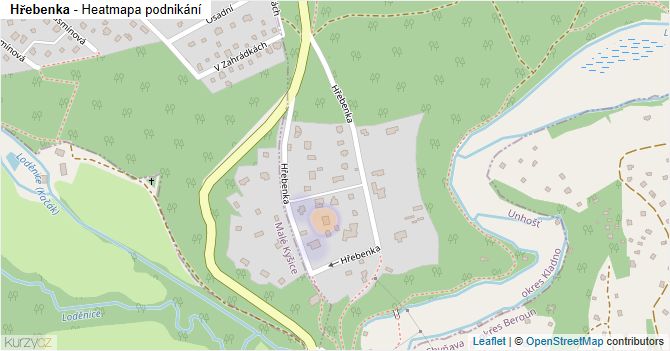 Hřebenka - mapa podnikání