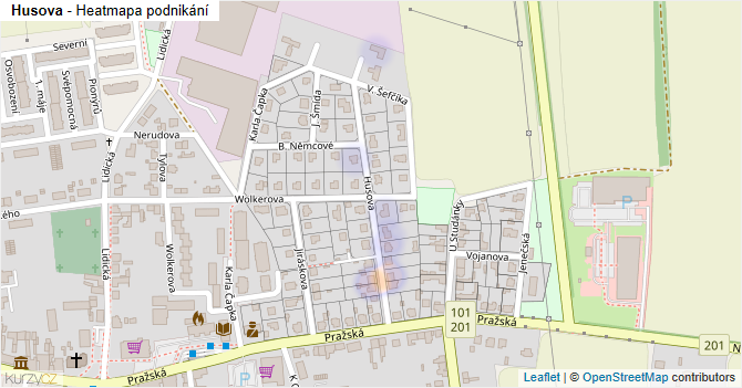 Husova - mapa podnikání