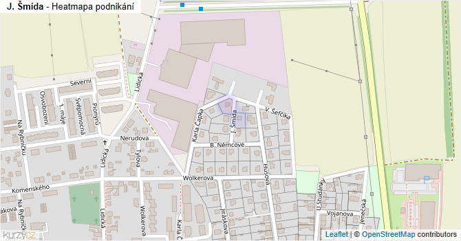 J. Šmída - mapa podnikání
