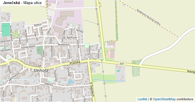 Jenečská - mapa ulice