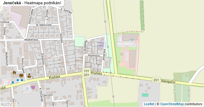Jenečská - mapa podnikání