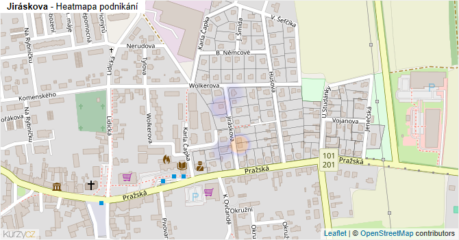 Jiráskova - mapa podnikání