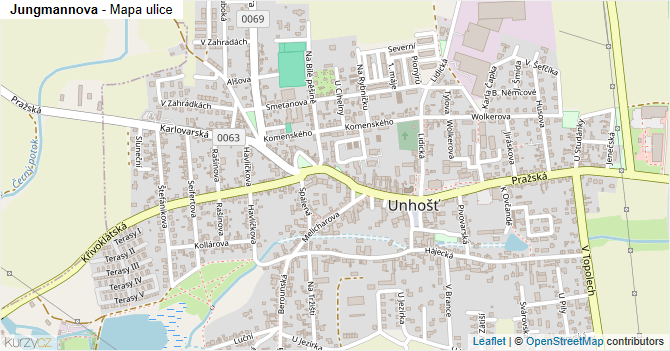 Jungmannova - mapa ulice