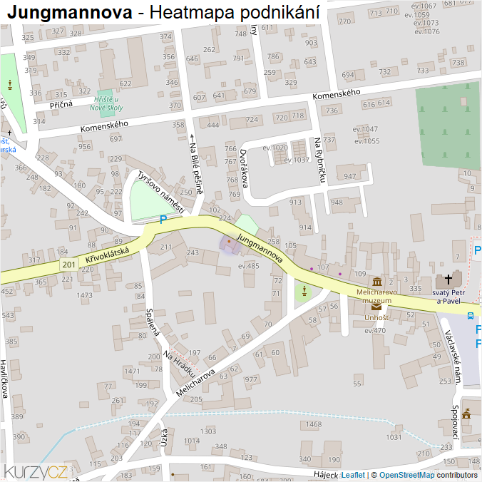 Mapa Jungmannova - Firmy v ulici.
