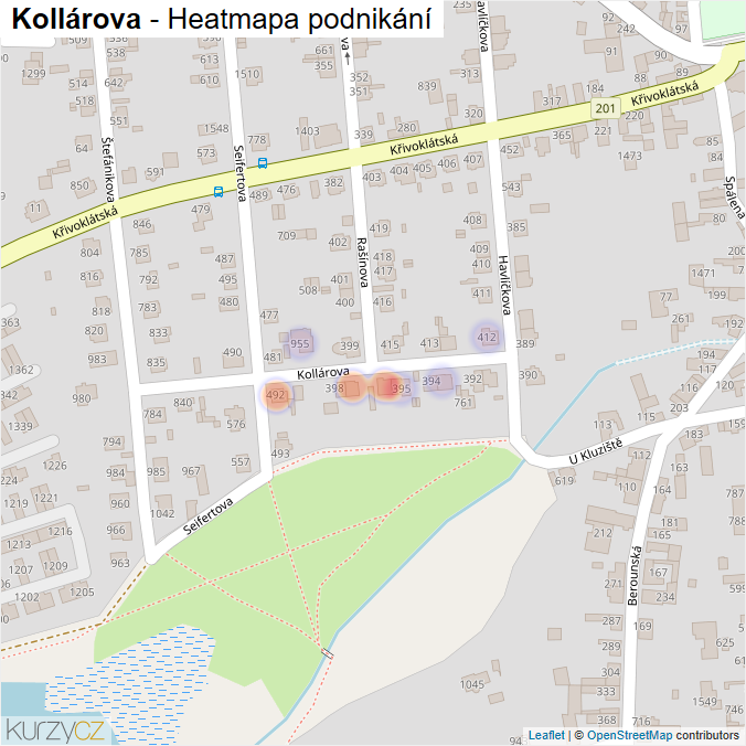 Mapa Kollárova - Firmy v ulici.