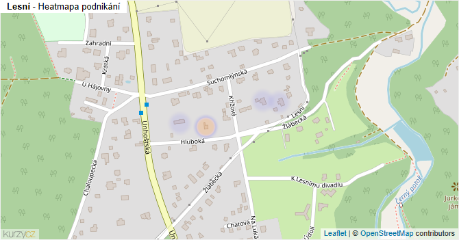 Lesní - mapa podnikání