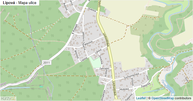 Lipová - mapa ulice