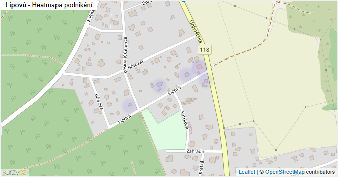 Lipová - mapa podnikání