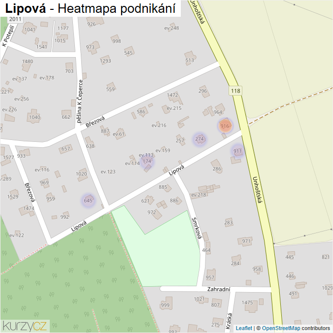 Mapa Lipová - Firmy v ulici.