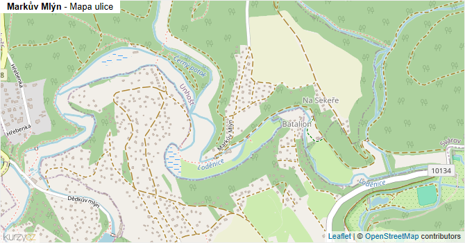 Markův Mlýn - mapa ulice