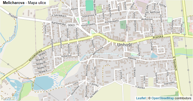 Melicharova - mapa ulice
