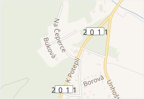 Na Čeperce v obci Unhošť - mapa ulice