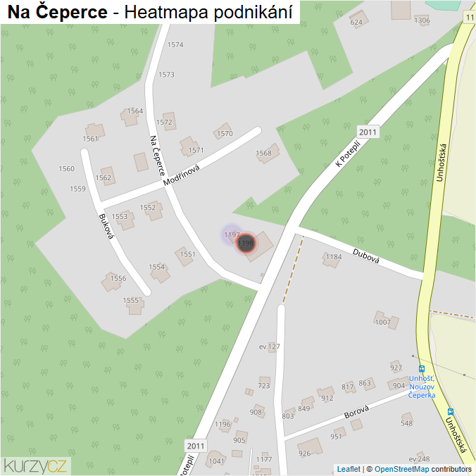 Mapa Na Čeperce - Firmy v ulici.
