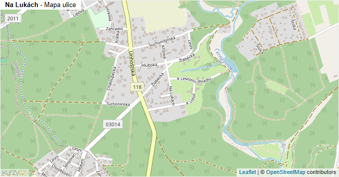 Na Lukách - mapa ulice