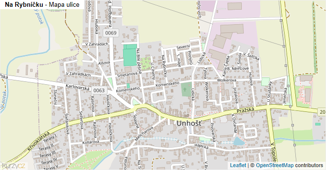 Na Rybníčku - mapa ulice