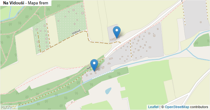 Na Vidouši - mapa firem