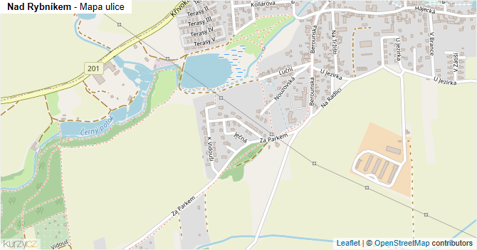 Nad Rybníkem - mapa ulice