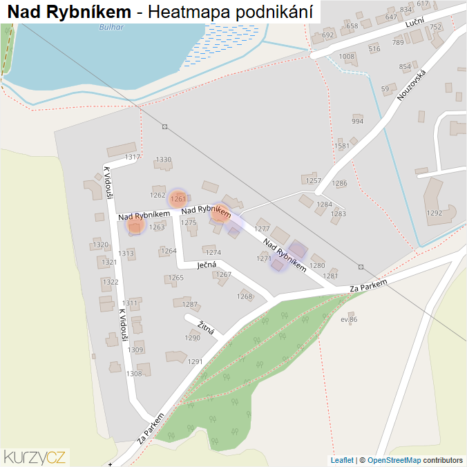 Mapa Nad Rybníkem - Firmy v ulici.