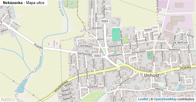Nekázanka - mapa ulice