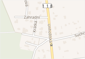 Nouzov v obci Unhošť - mapa ulice
