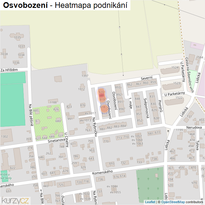 Mapa Osvobození - Firmy v ulici.