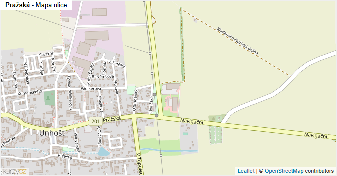 Pražská - mapa ulice