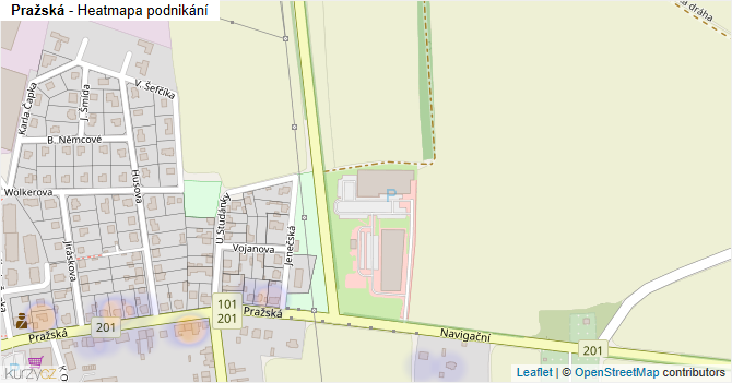 Pražská - mapa podnikání