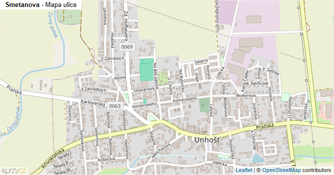 Smetanova - mapa ulice
